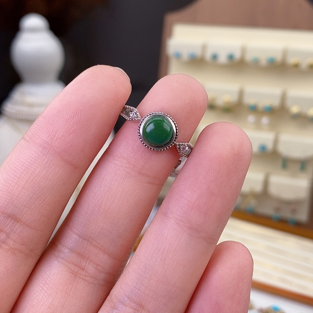 绿松石戒指银S925镶嵌