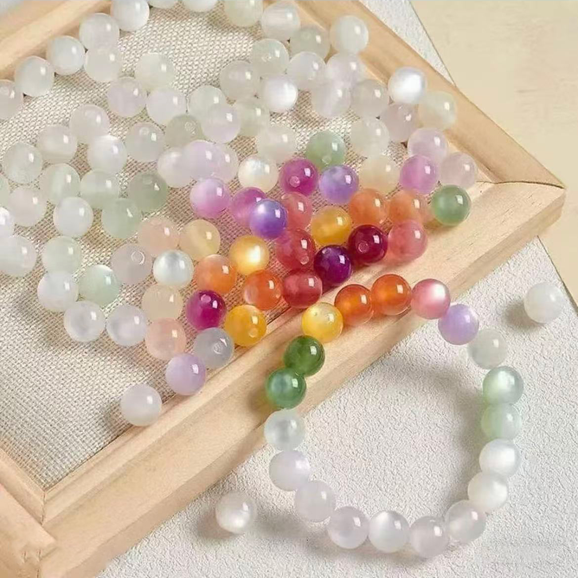 10mm 猫眼光变色散珠DIY