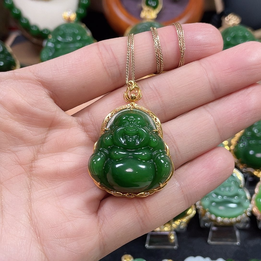 和田玉（碧玉）未镶嵌颈饰30mm