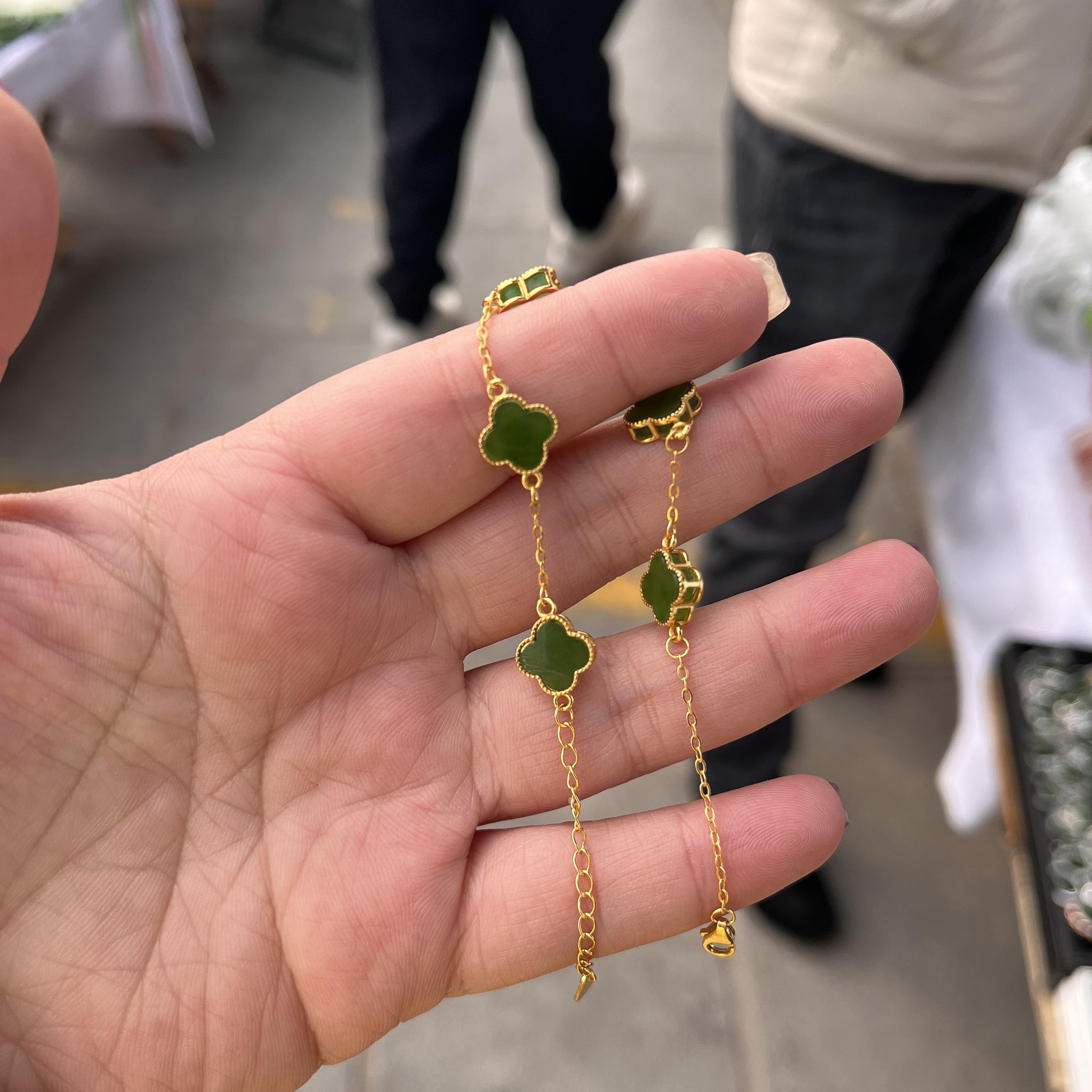 和田玉碧玉四叶草手串拍一发一多样性发货