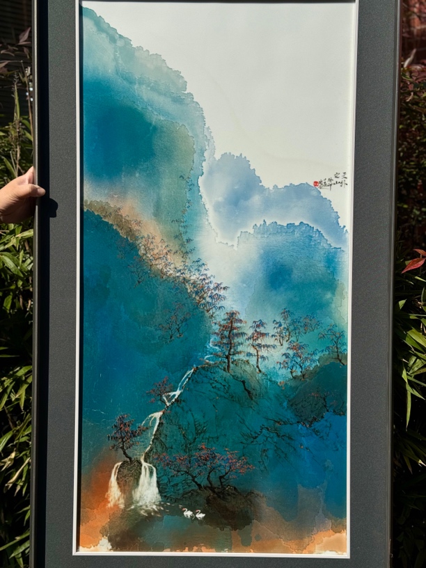 【九鸣·丁忠兵】釉下五彩 世外桃源.桃花源记山水瓷板画  景德镇