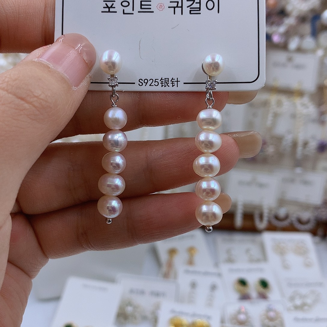 项链银S925镶嵌淡水珍珠