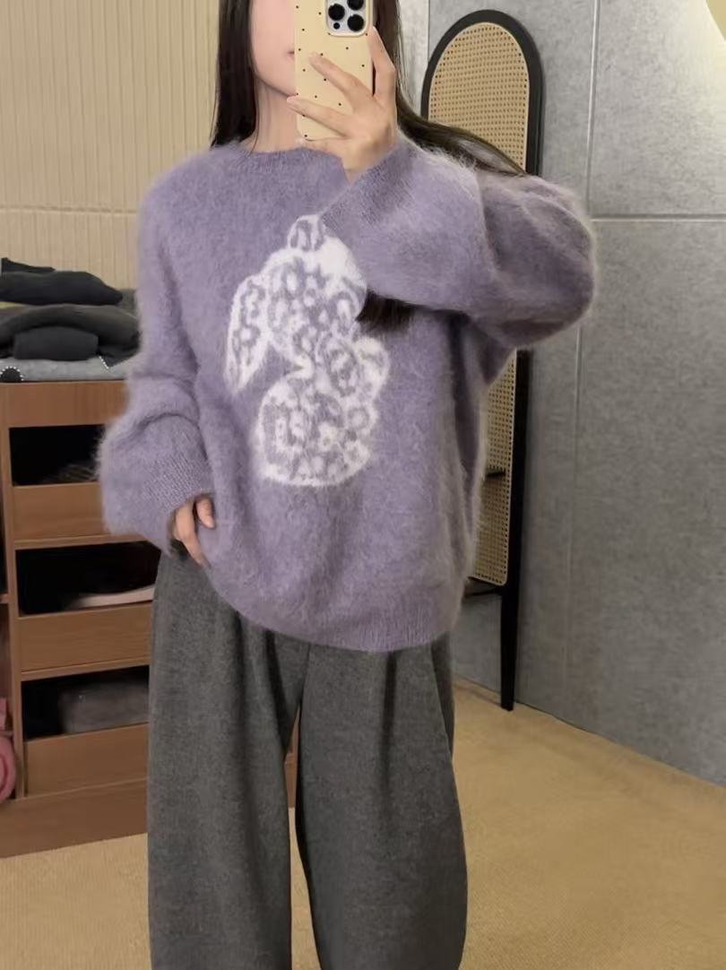 【鑫绒毛衣】宽松做旧毛衣女加厚宽松打底针织上衣Y999-A874