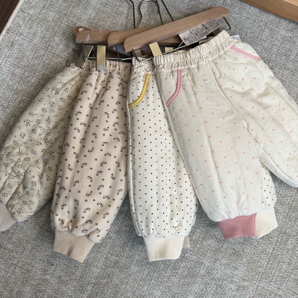 女宝冬款碎花超厚夹棉零下十度可穿一条过冬棉服裤子