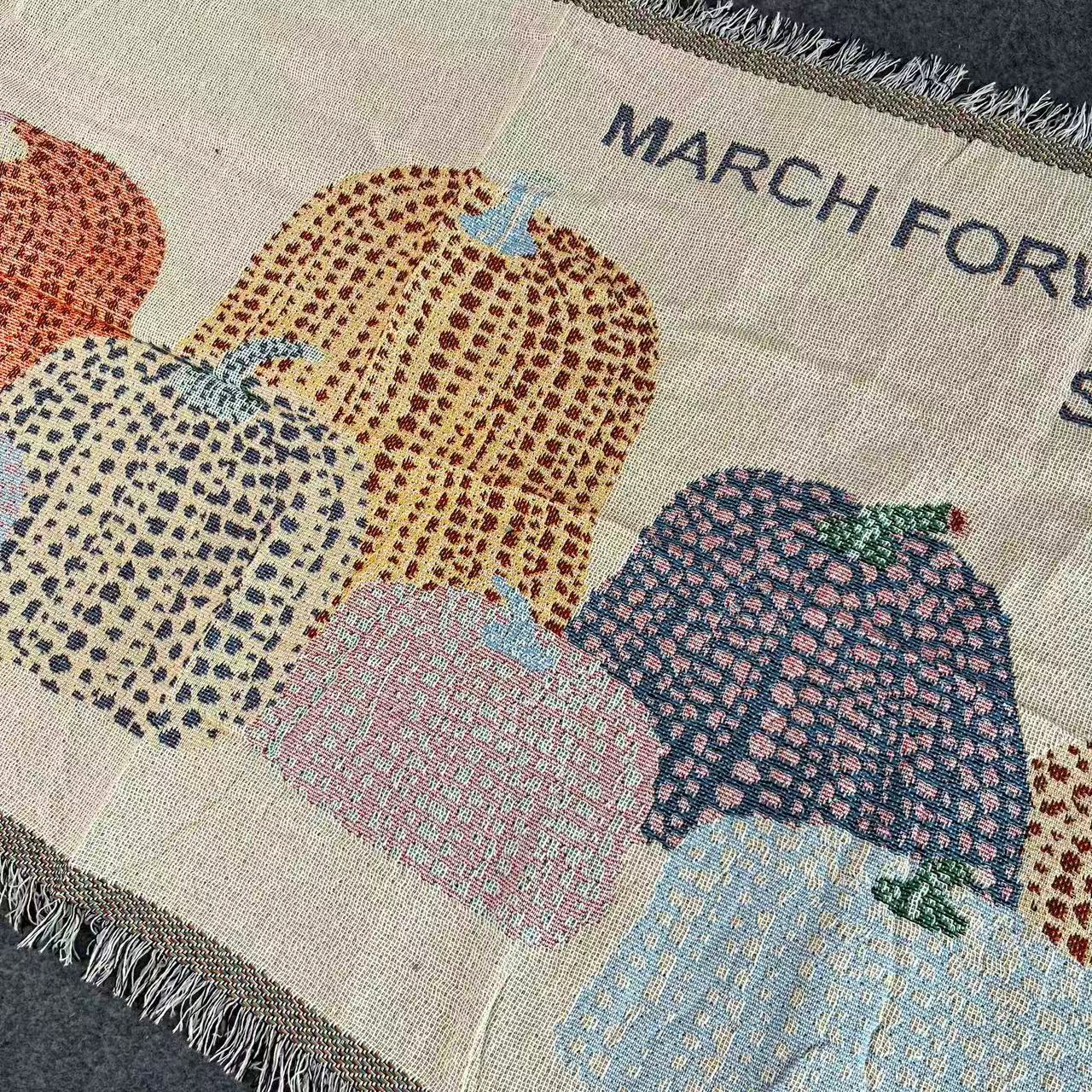 多彩南瓜图案沙发巾 90*90cm透气双面通用沙发垫