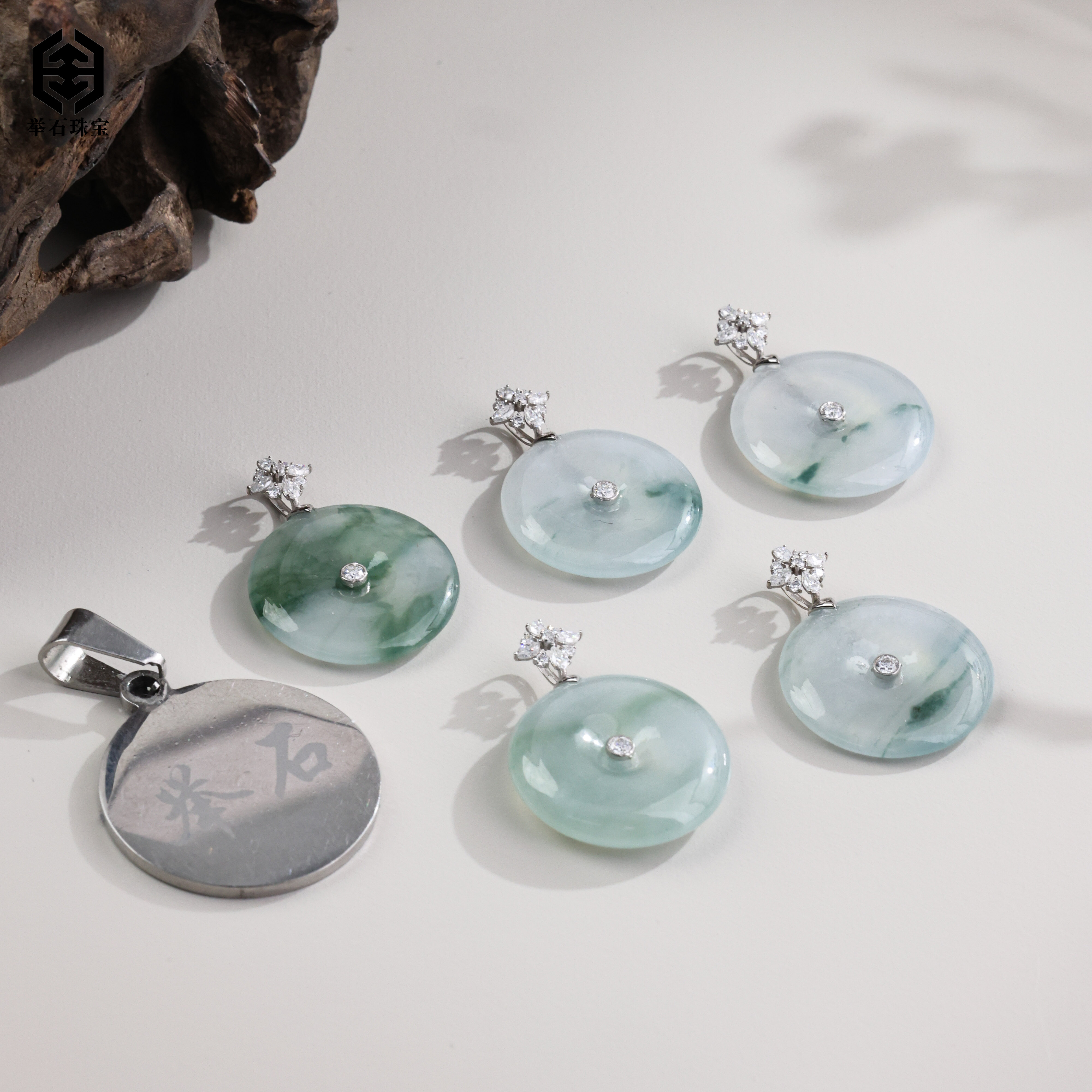 【举石精选】X1223-405-0235翡翠吊坠18k（一件/多样性发）Y