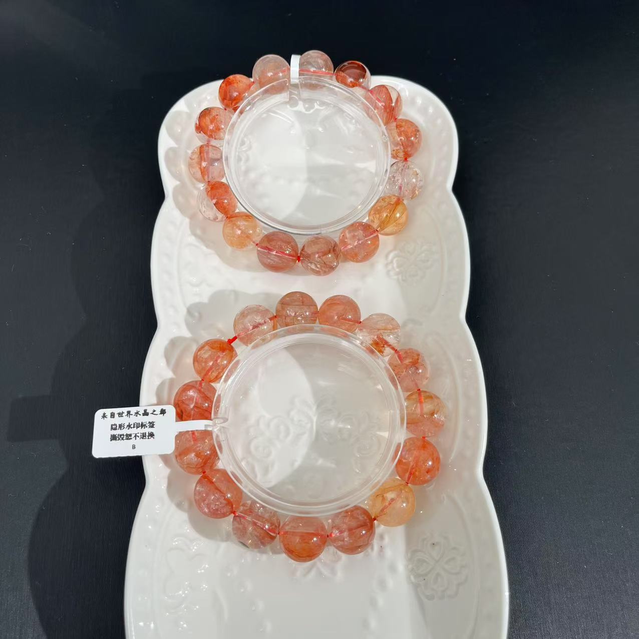 净透闪桃红胶花手链手串单圈R129多样性发一