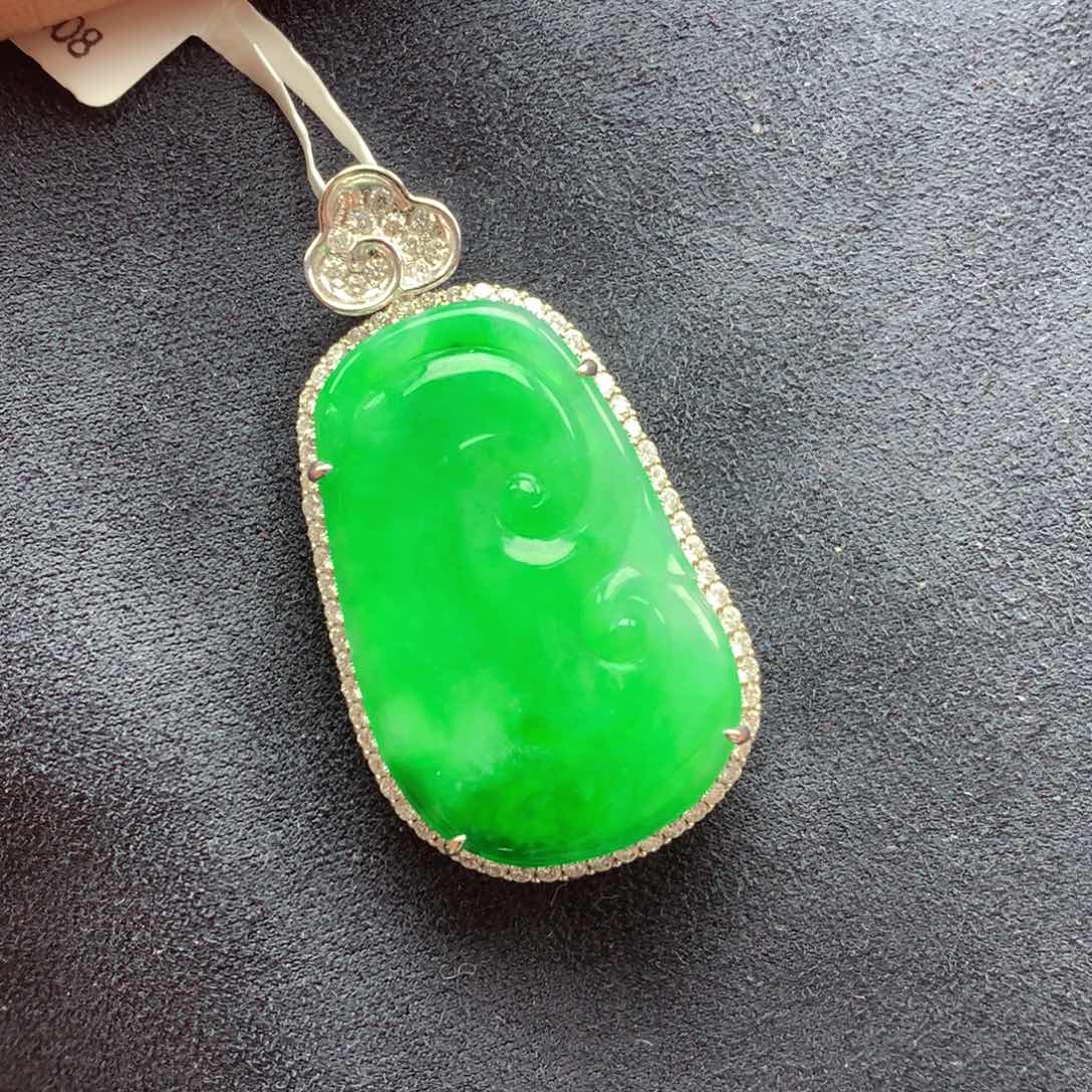 翡翠颈饰18K金镶嵌夏*上新