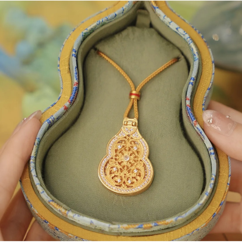 合金项链 精工不掉色新中式国潮风随身佛大吉葫芦项链女士国风