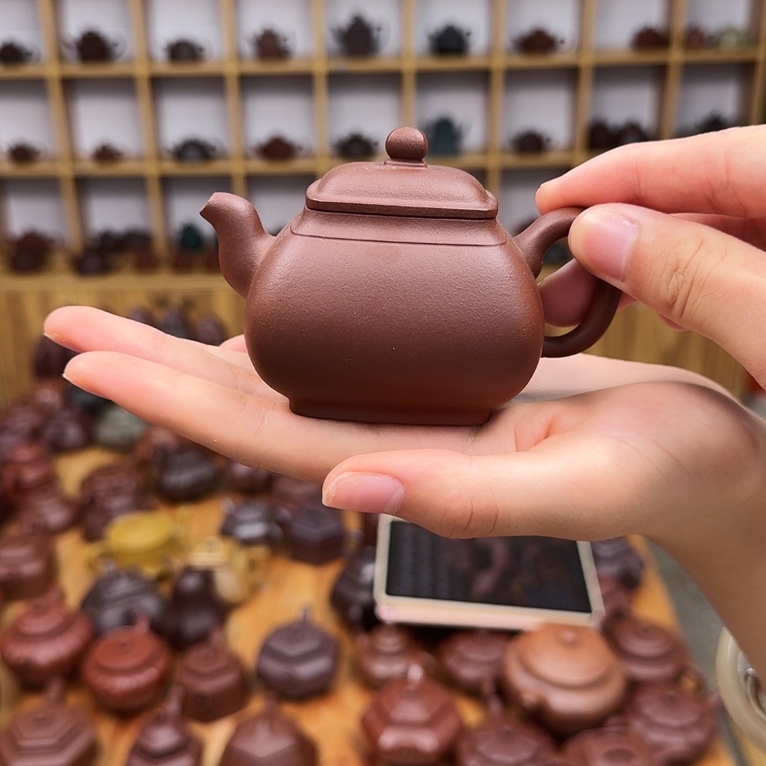 茶壶紫砂紫砂壶四方鼓腹150cc