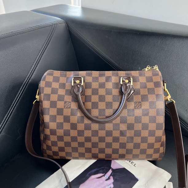 95新 LouisVuitton/路易威登 捐金沉珠/棋盘格speedy30