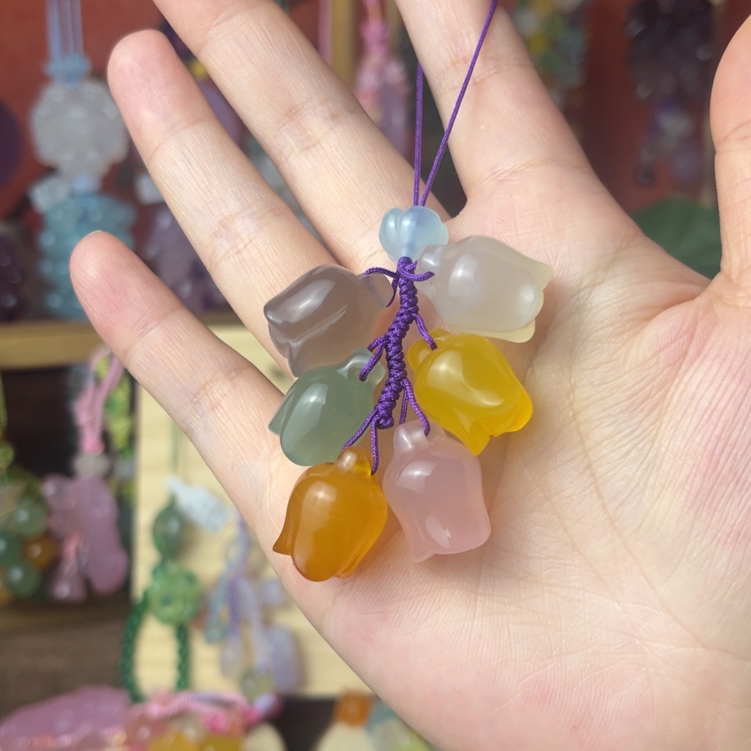彩色风铃花手机挂件