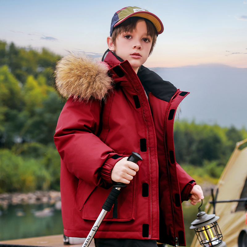 Snoopy/史努比亲子装中长款男女童加厚外套羽绒服防水羽绒厚夹克2