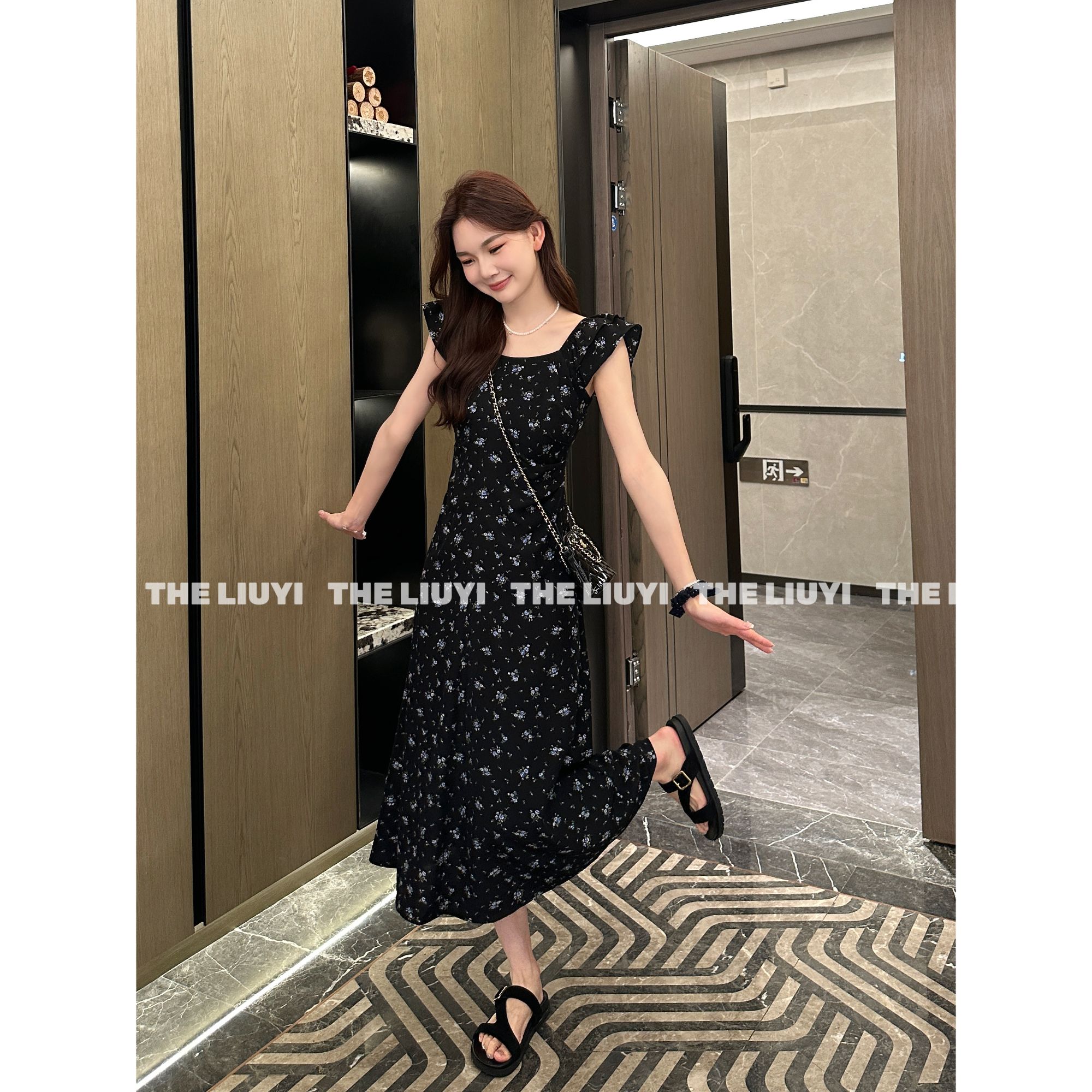 【LIUYI】夏日铃兰～韩系温柔风显瘦碎花连衣裙55284