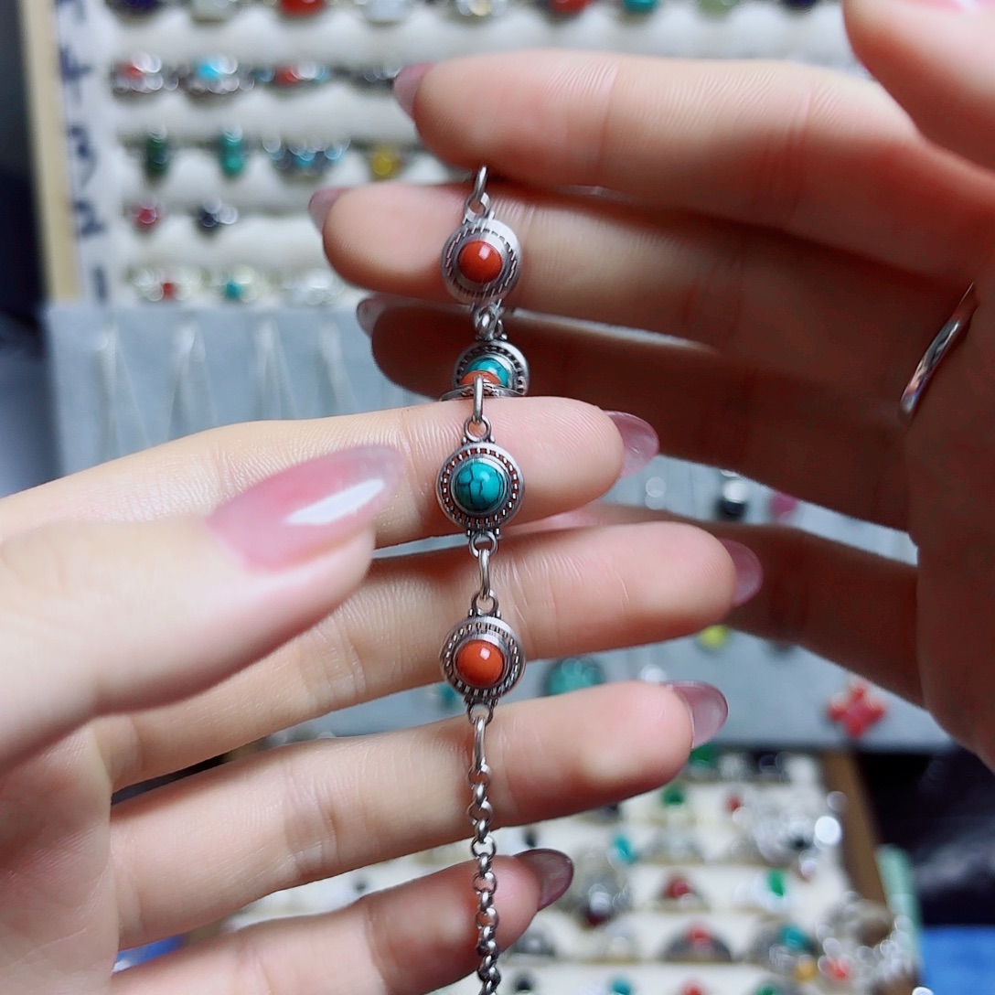 925银925银红绿手链