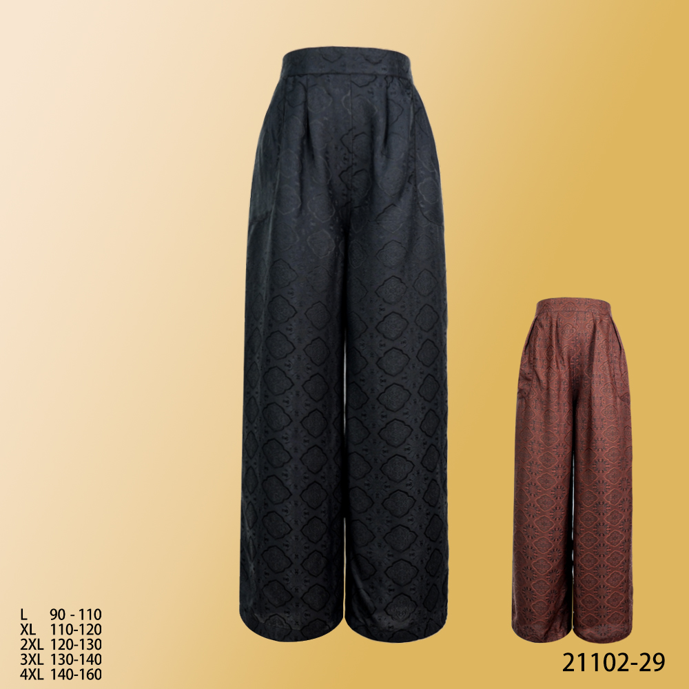 LL 2025夏季新款四方云纹双面穿时尚休闲直筒裤21102-29