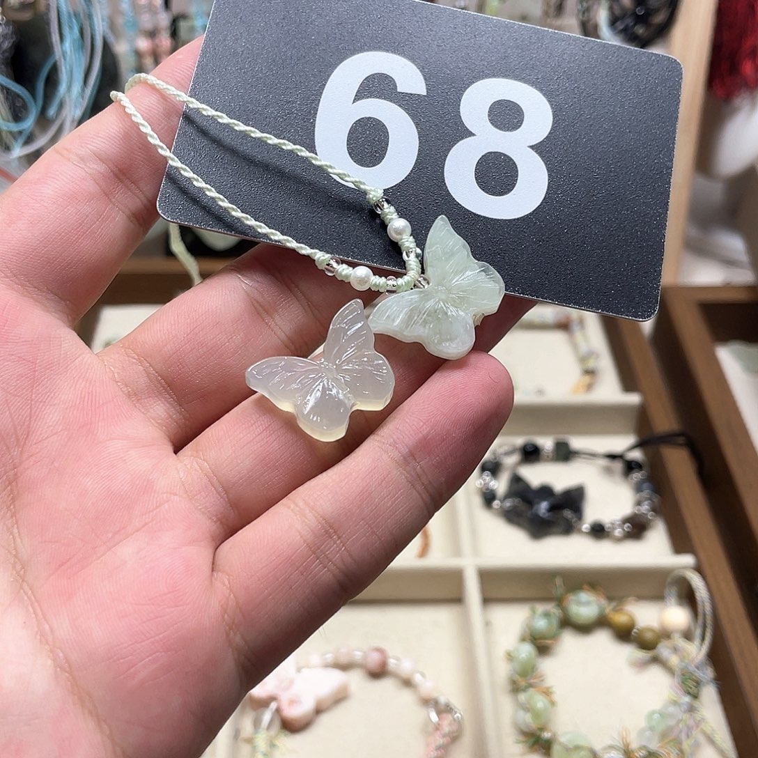 蛇纹石玉合金颈饰