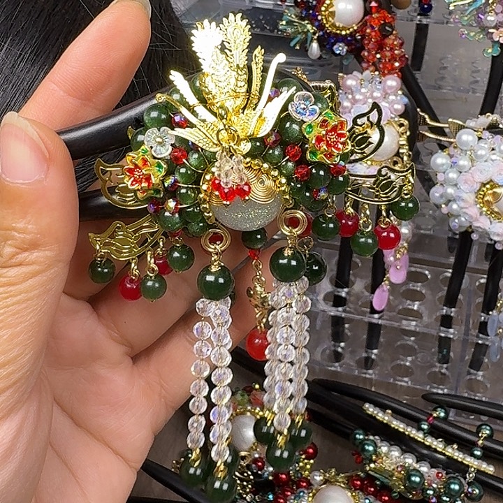 子***晴古风刀马旦发簪发饰