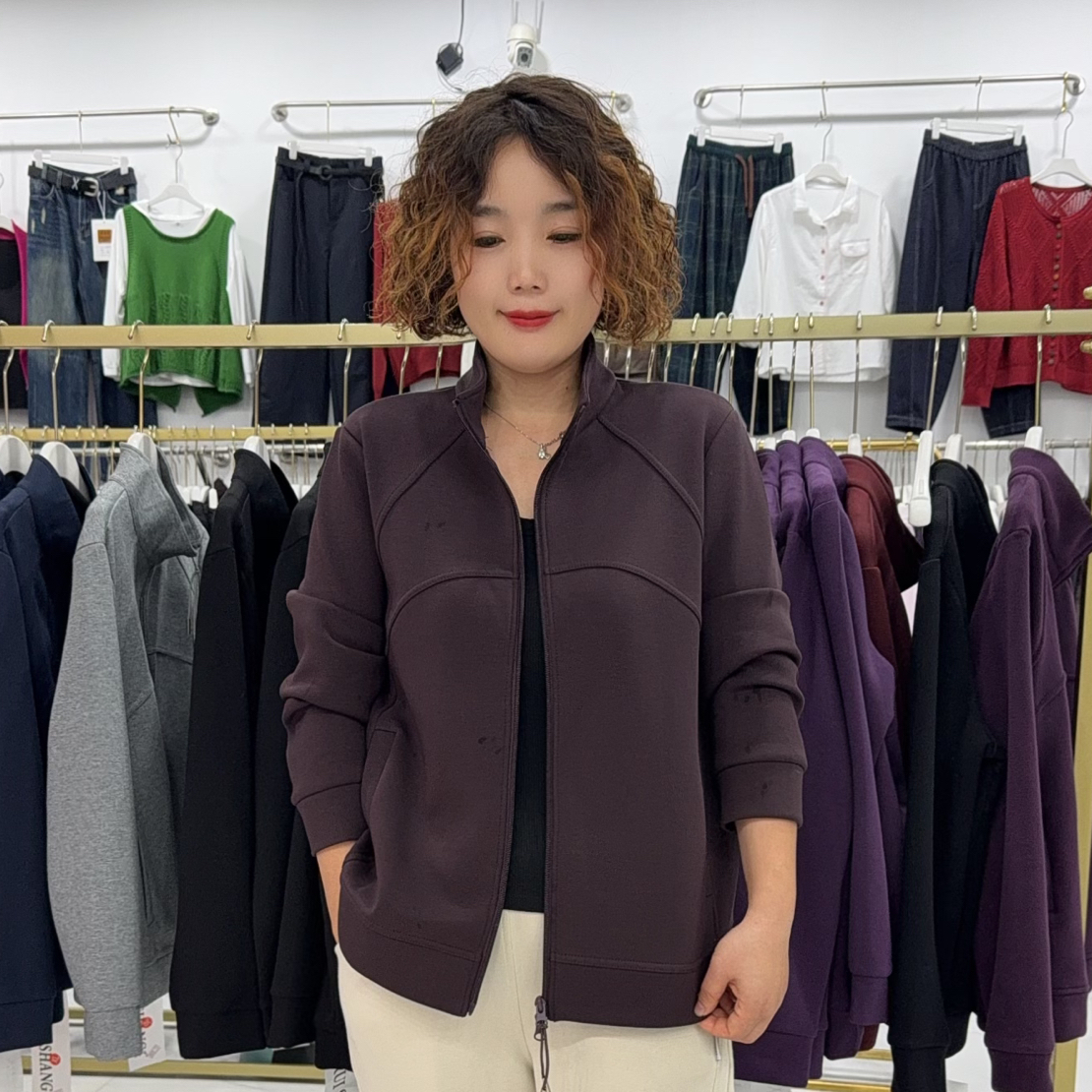 25260加绒加厚立领百搭宽松休闲遮肉显瘦小外套