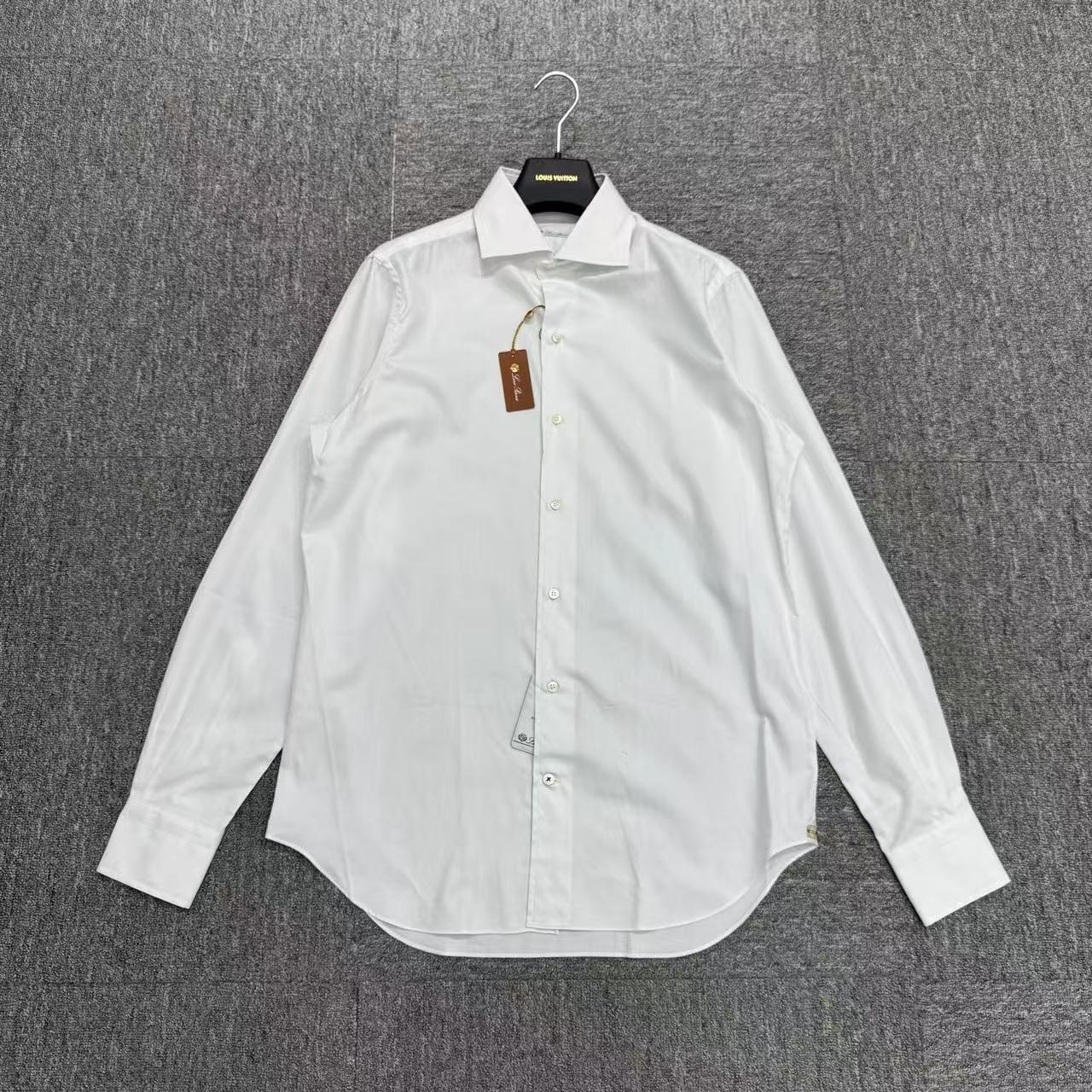 未使用 Loro Piana/诺悠翩雅 纯白衬衫/39码/编码18655
