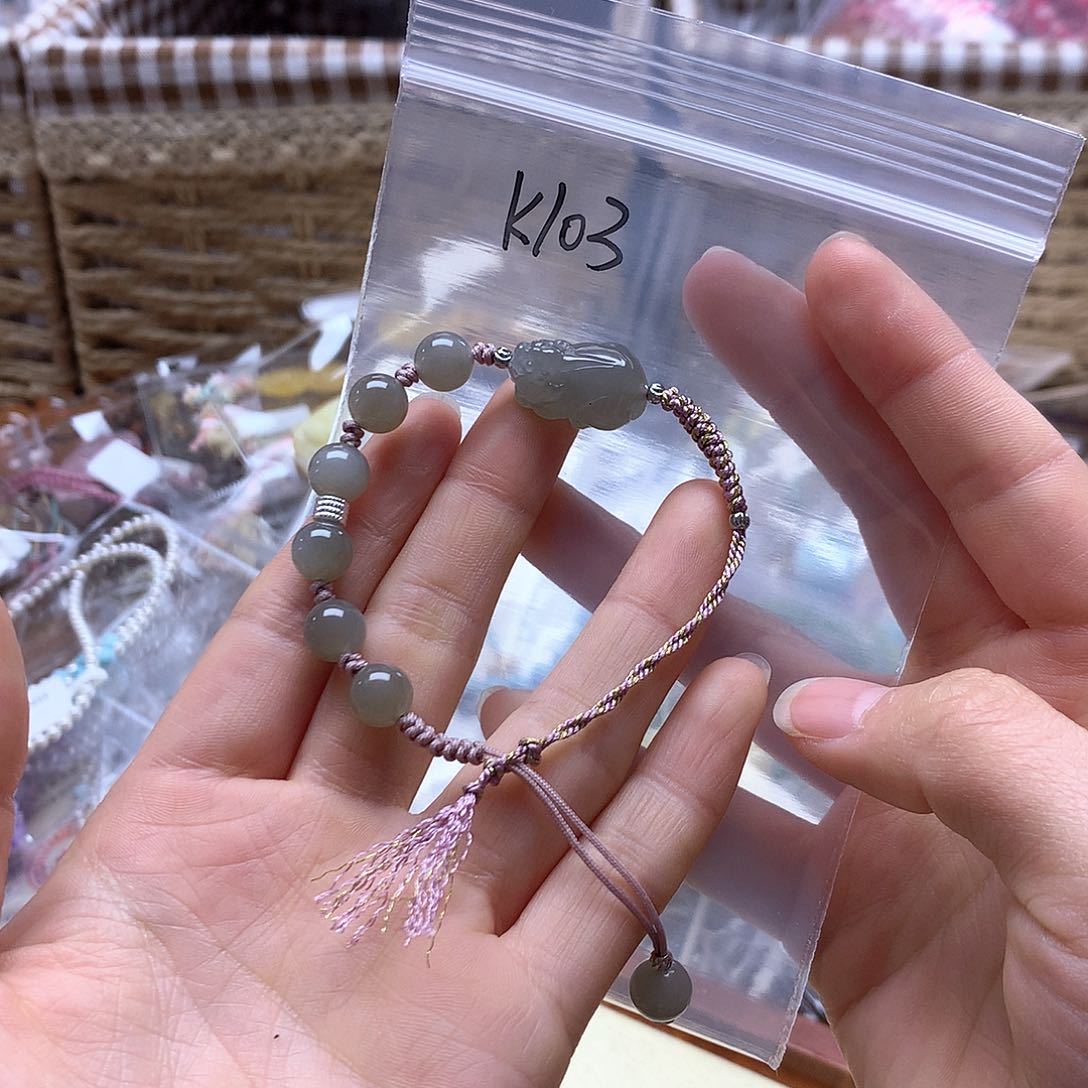 针钠钙石（海纹石）手链未镶嵌嘛****ღ