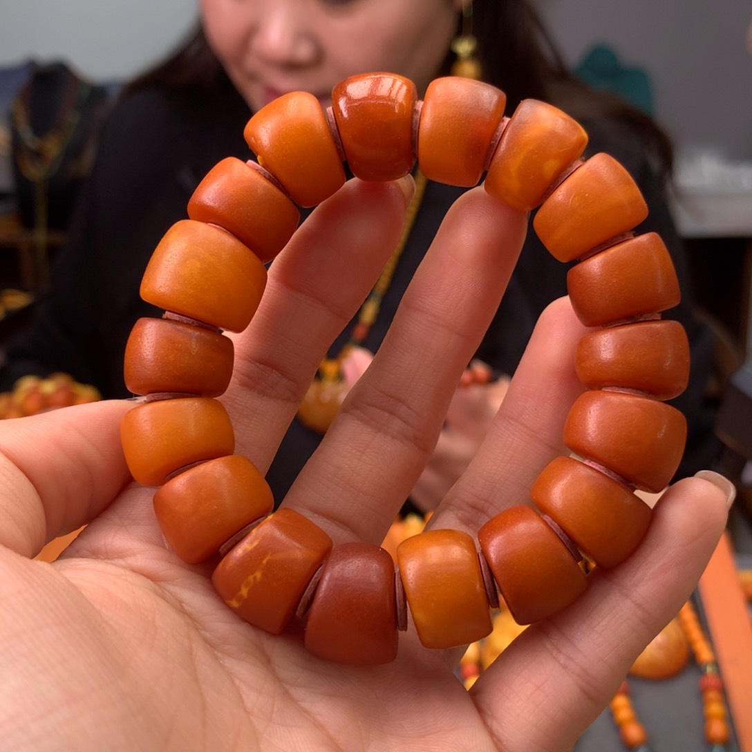 蜜蜡手串未镶嵌天然