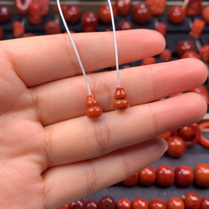 南红玛瑙未镶嵌葫芦弟子珠6MM+
