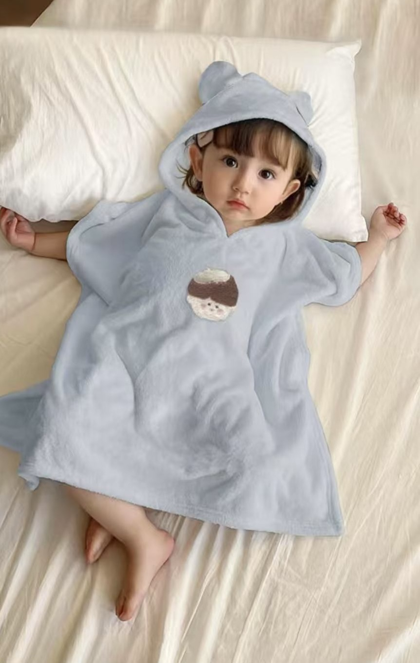 儿童浴巾带帽斗篷浴袍速干吸水