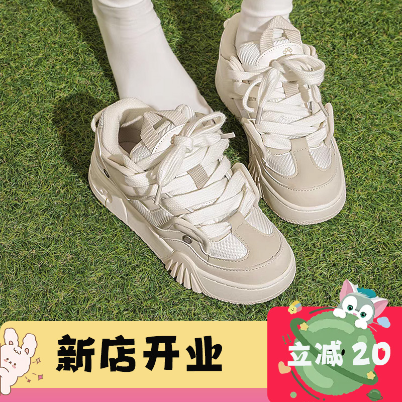 奇安达夏季2025新款情侣女款低帮潮流休闲重奏增高休闲防滑板鞋