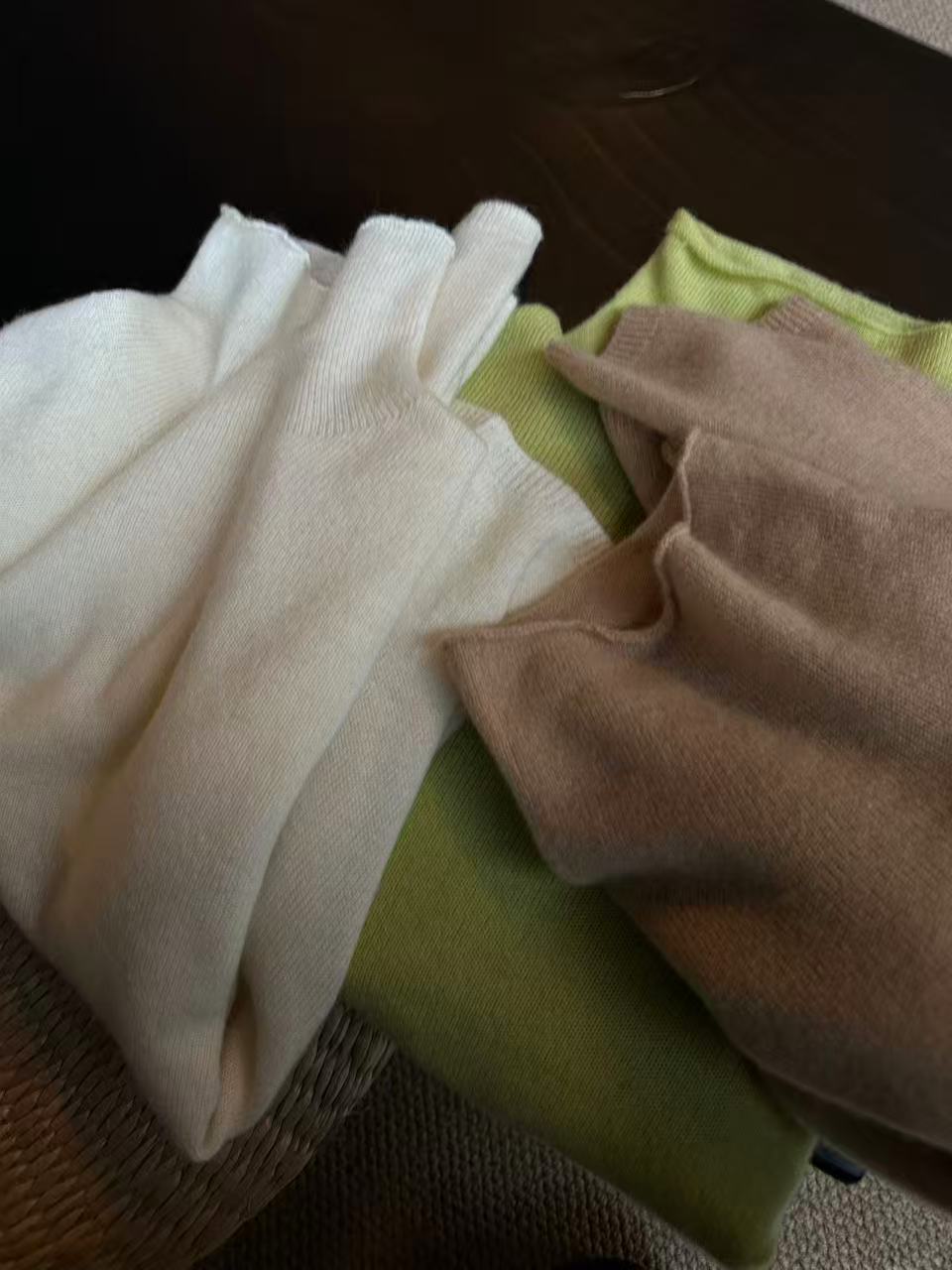 THE ZCANAL.无缝堆堆领糯米羊毛打底