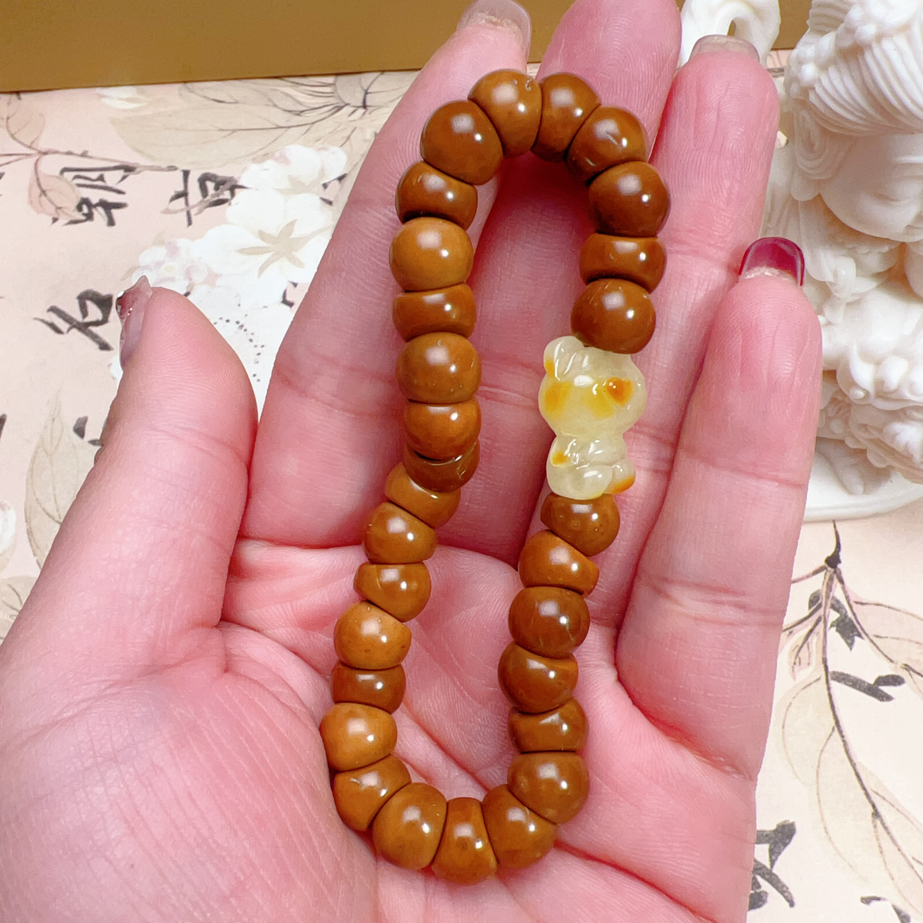 特级库克菩提高油高密库克手串大肠小熊手串