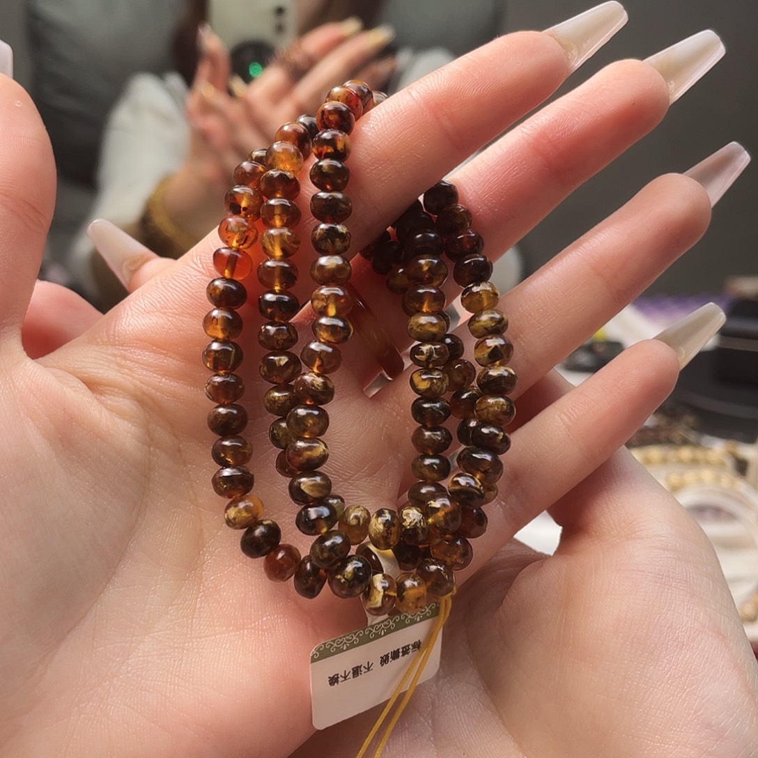 琥珀未镶嵌裸石抚顺琥珀6➕108花珀