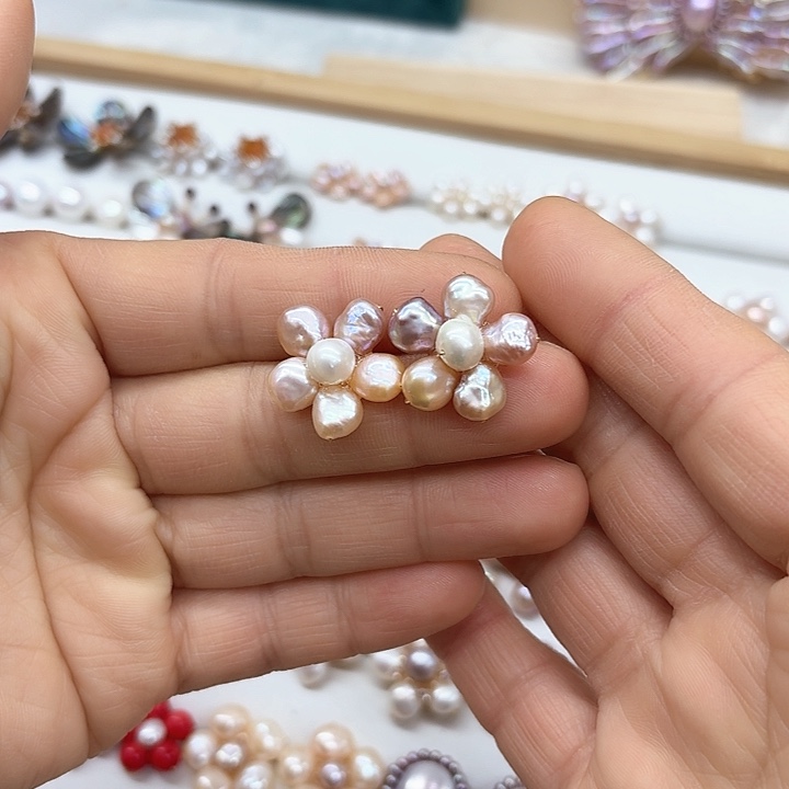 淡水珍珠发饰银S925镶嵌