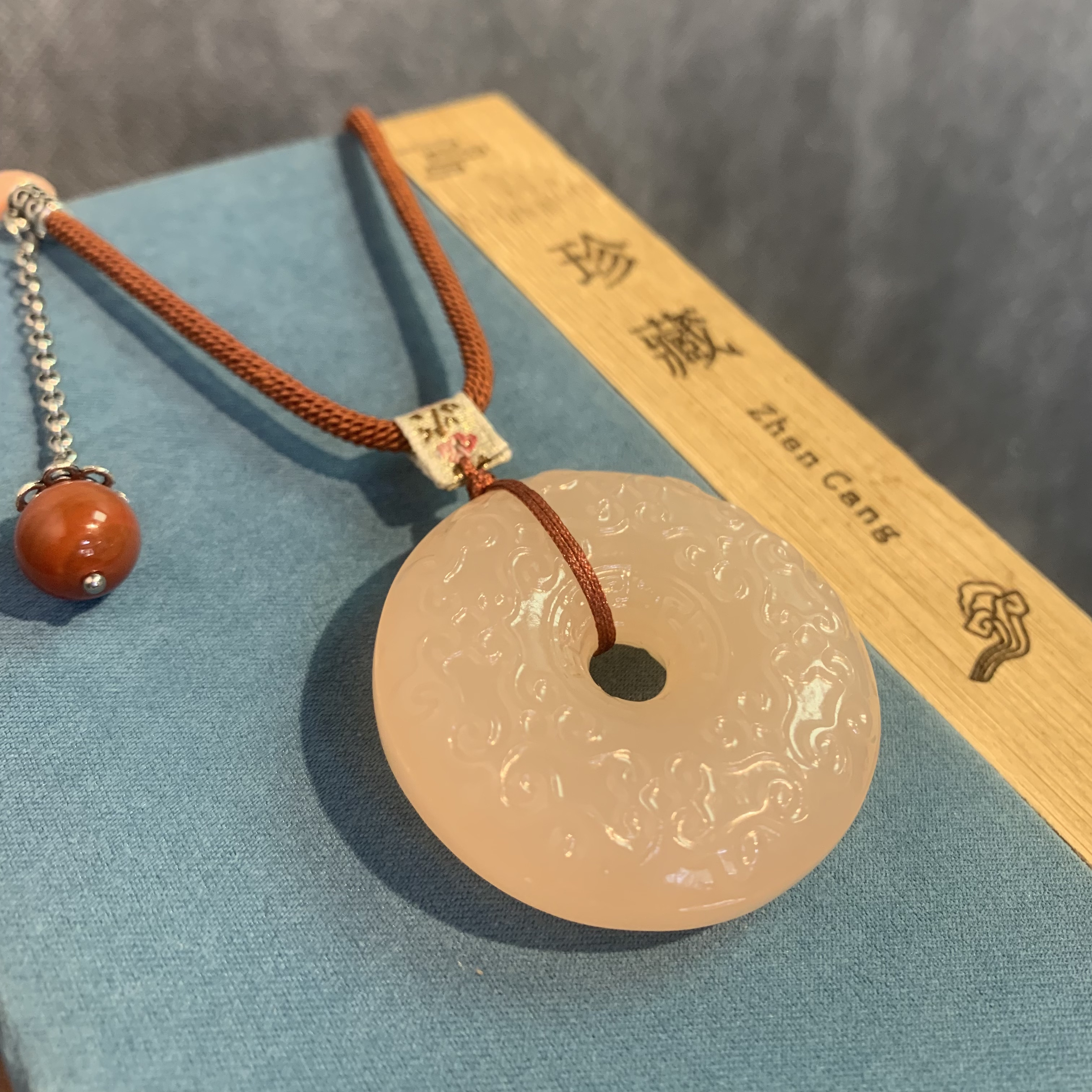 【晚棠樱樱】冰藕粉厚装平安扣和氏璧璎珞佩 温柔氛围感百搭新中式