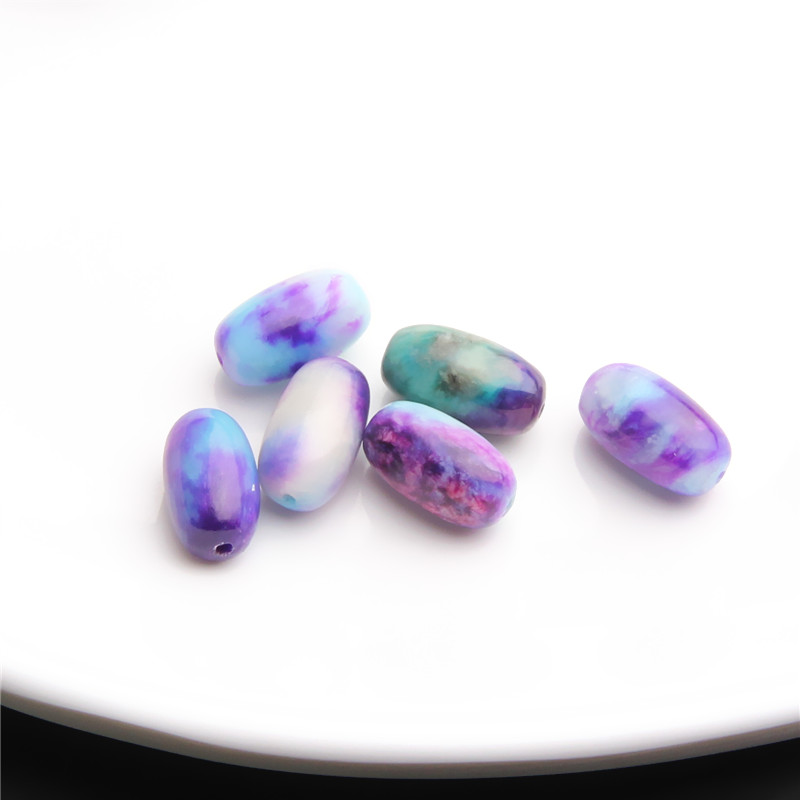 南非老料幻彩丝绒8.8*15.2MM长桶珠散珠 K0216 多样性发一