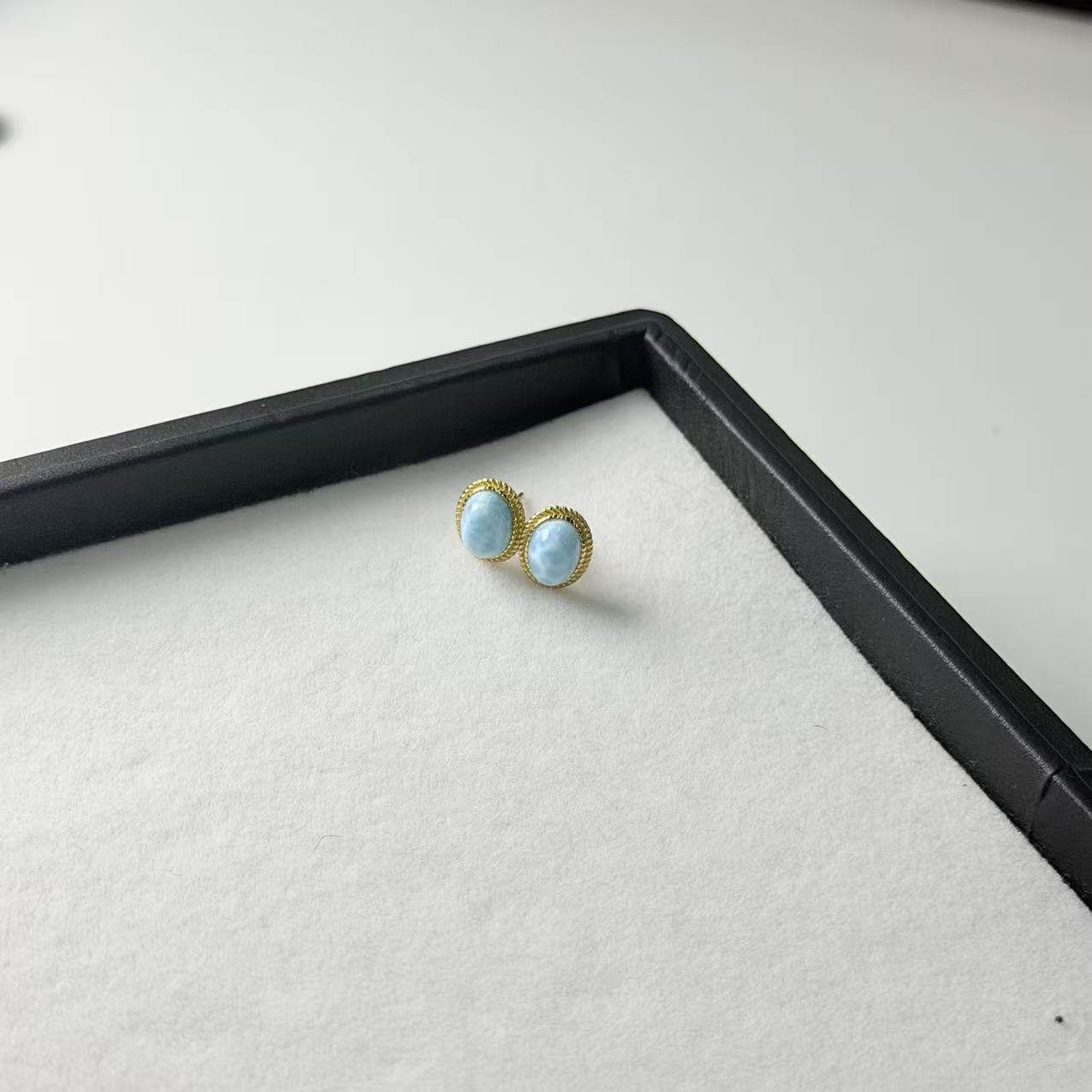 【睿泽赏宝】S925海纹石耳钉 有瑕  8*6*3mm KT0770043