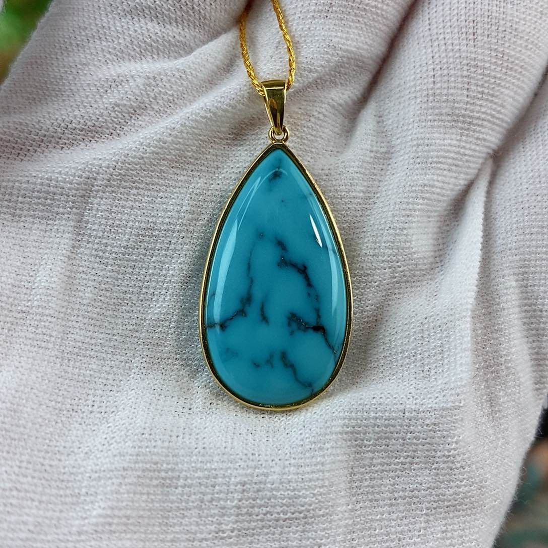 绿松石珠宝奇石18K金镶嵌