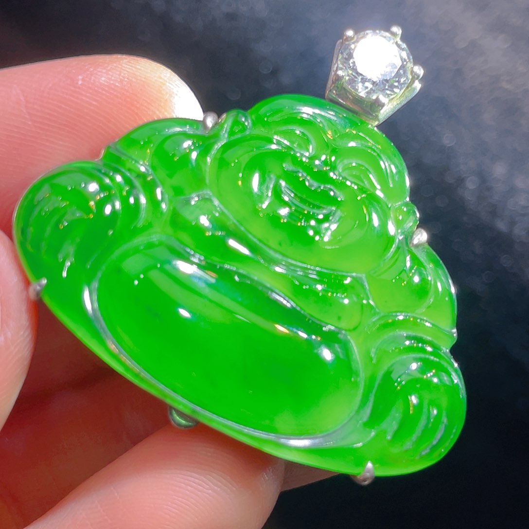 翡翠颈饰银S925镶嵌翡翠