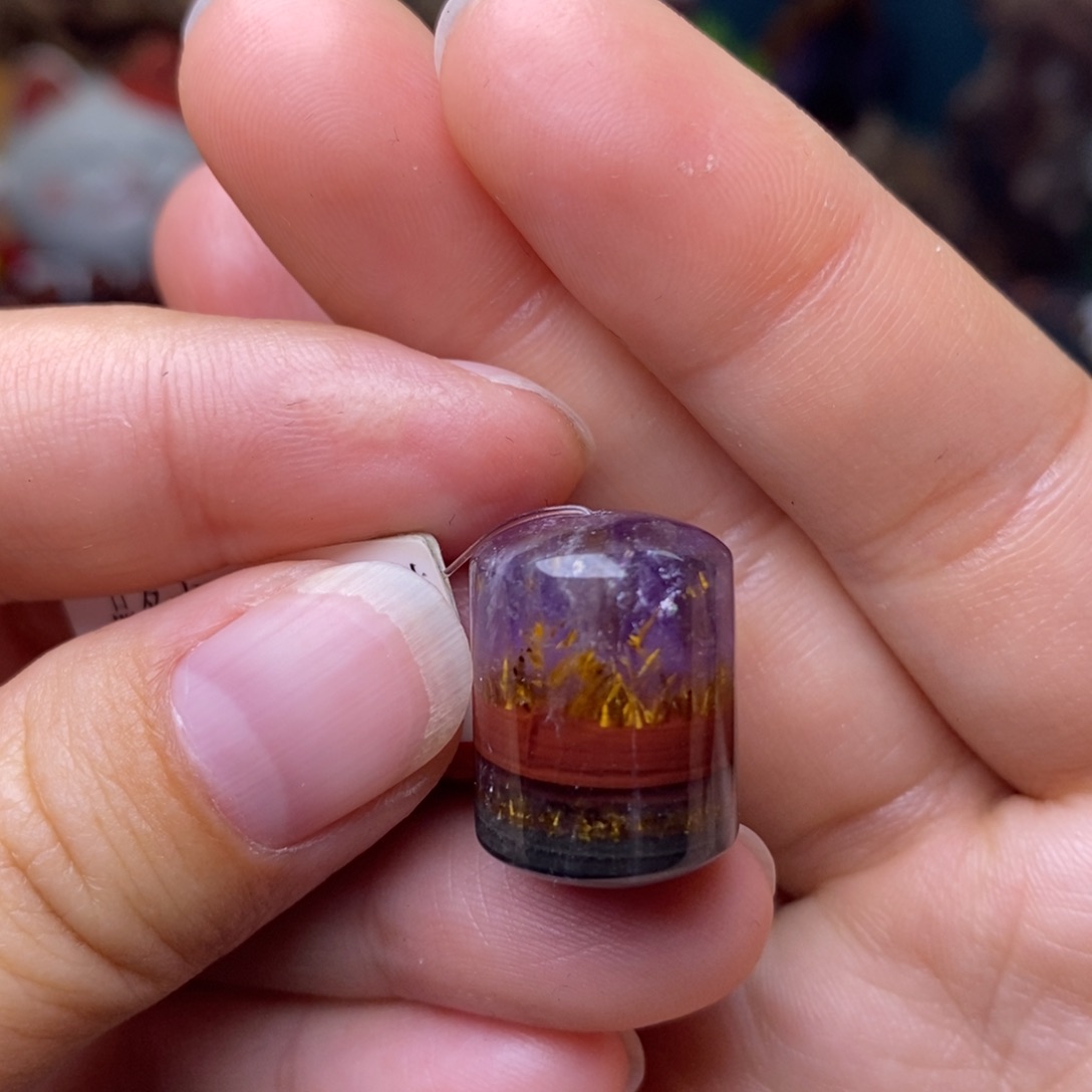 水晶A009极光四色桶珠14m未镶嵌