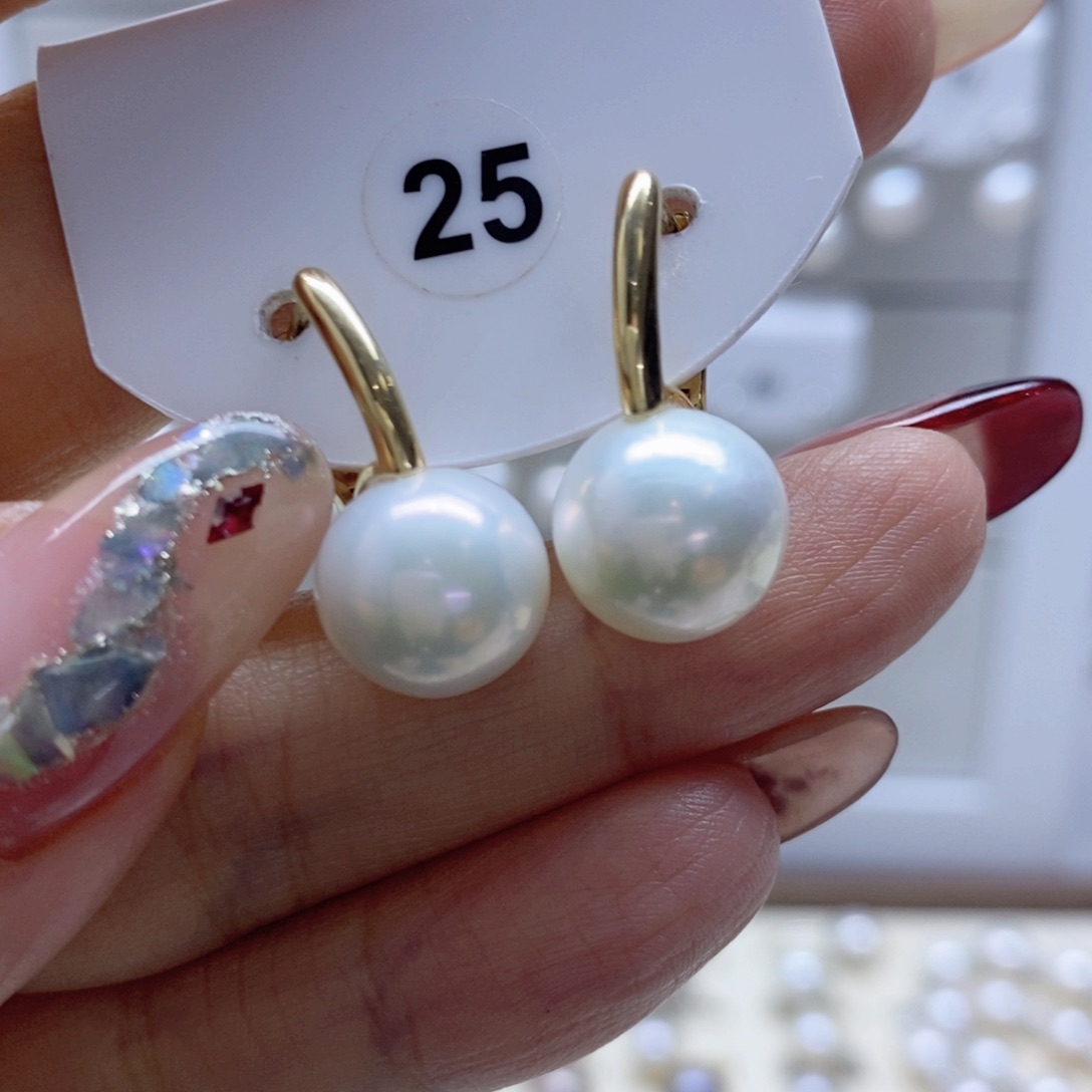淡水珍珠耳饰银S925镶嵌