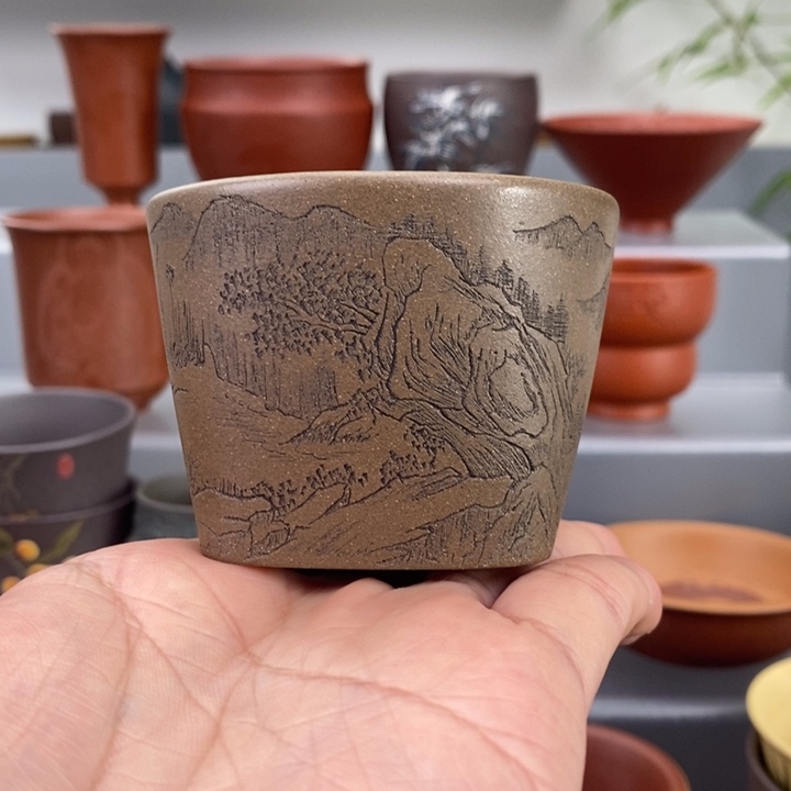 紫砂茶杯亮*?宜兴紫砂主人杯