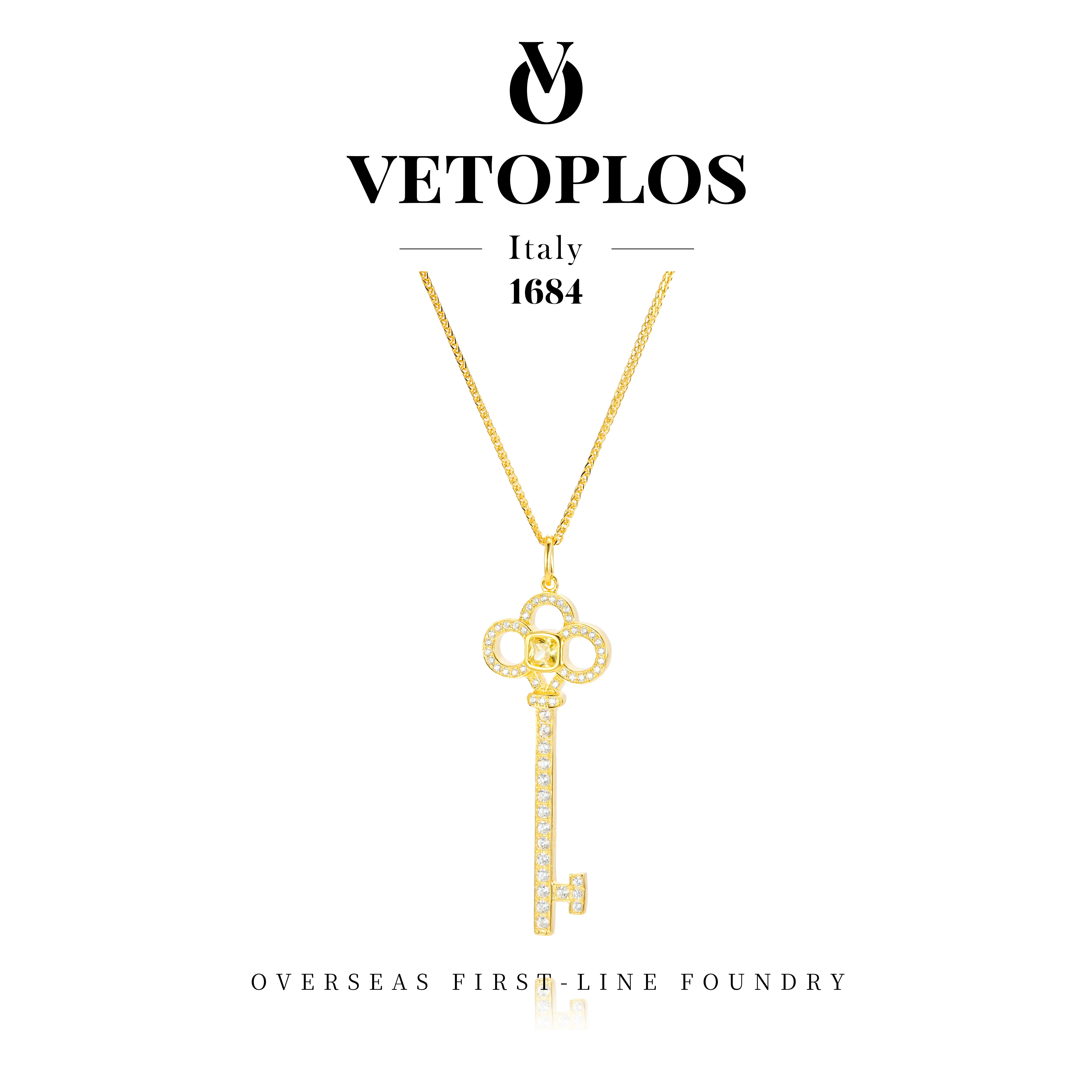坠链均925银 VETOPLOS★正品镀K金 崔灿之夜满镶项链 G0300