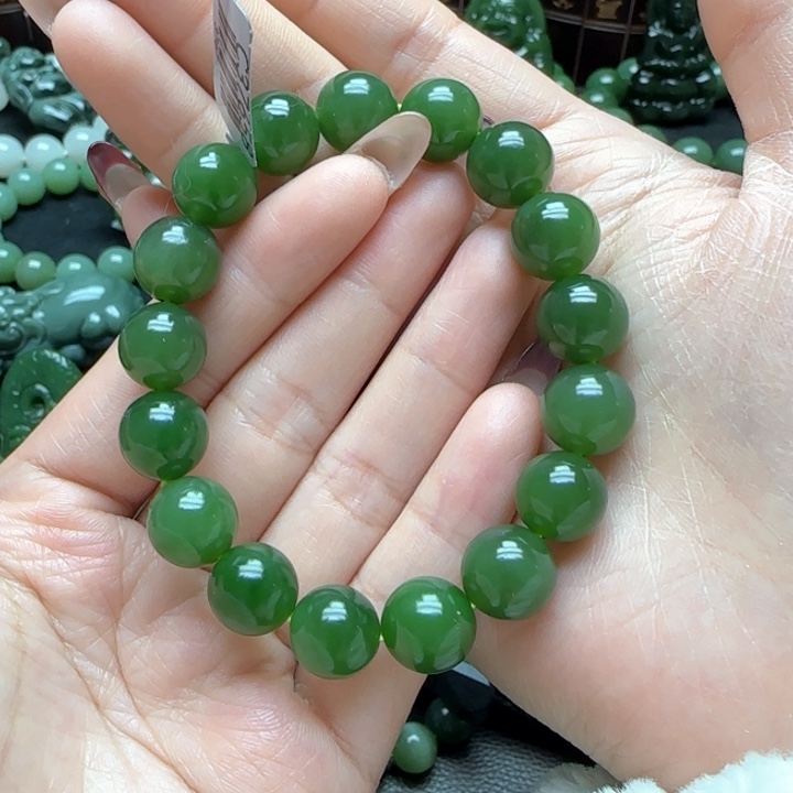 和田玉（碧玉）3手串12m未镶嵌