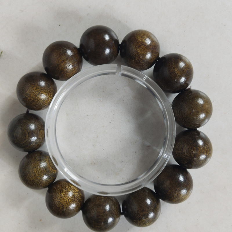 H185 乌金金丝楠1.8cm圆珠手串