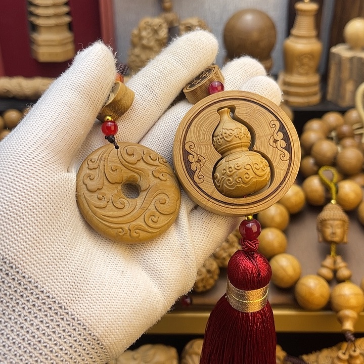 航***航木质非金属六道木挂件