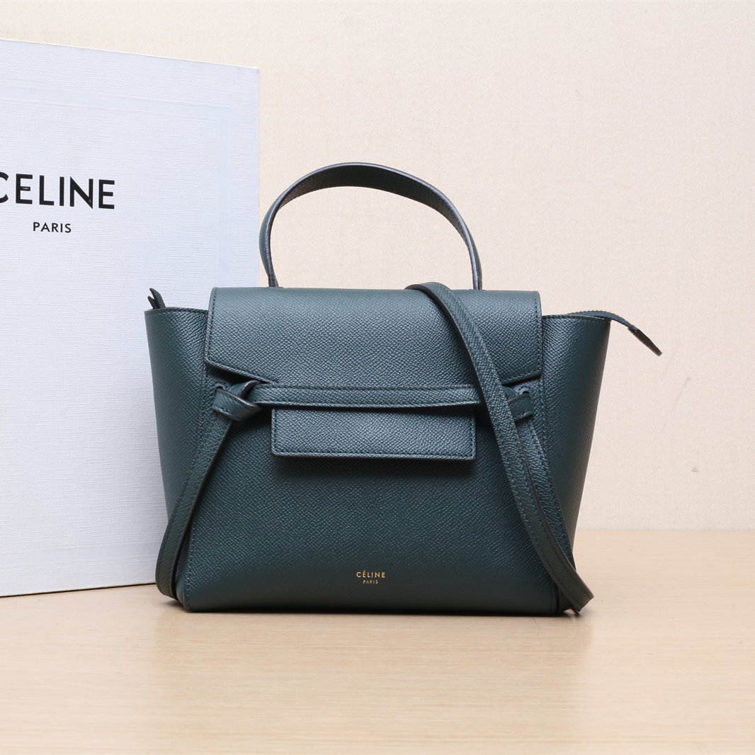 95新 Celine/思琳 小花Jerry活动Belt 鲶鱼包 Nano 20 绿色