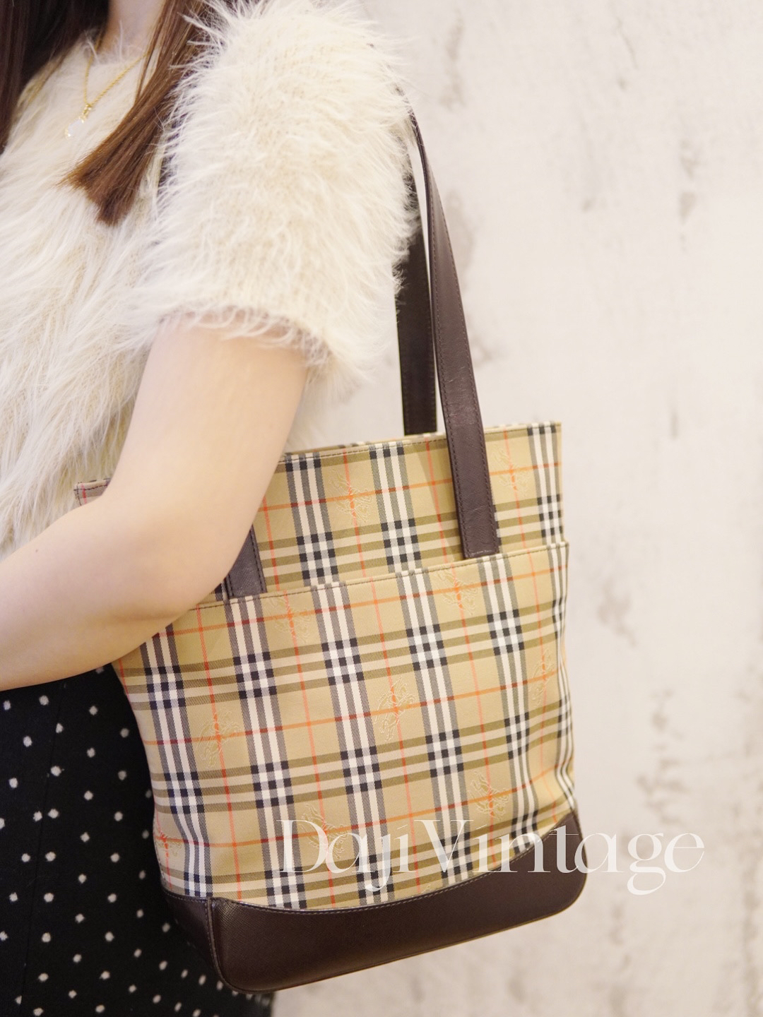 95新 BURBERRY/博柏利 大吉中古3/金币棕色战马格纹单肩包