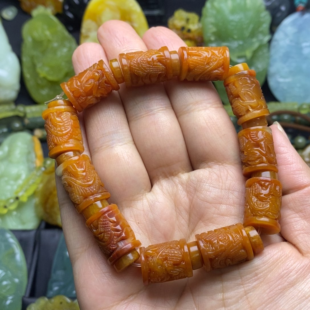 蛇纹石玉手链未镶嵌