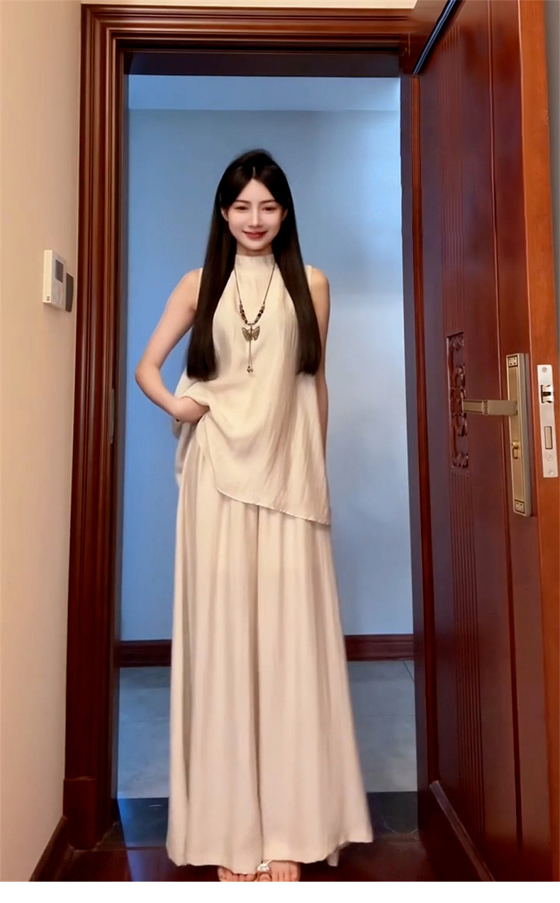新中式国风无袖连衣裙子女夏季睡衣女款爆款2025新款禅意套装裙裤