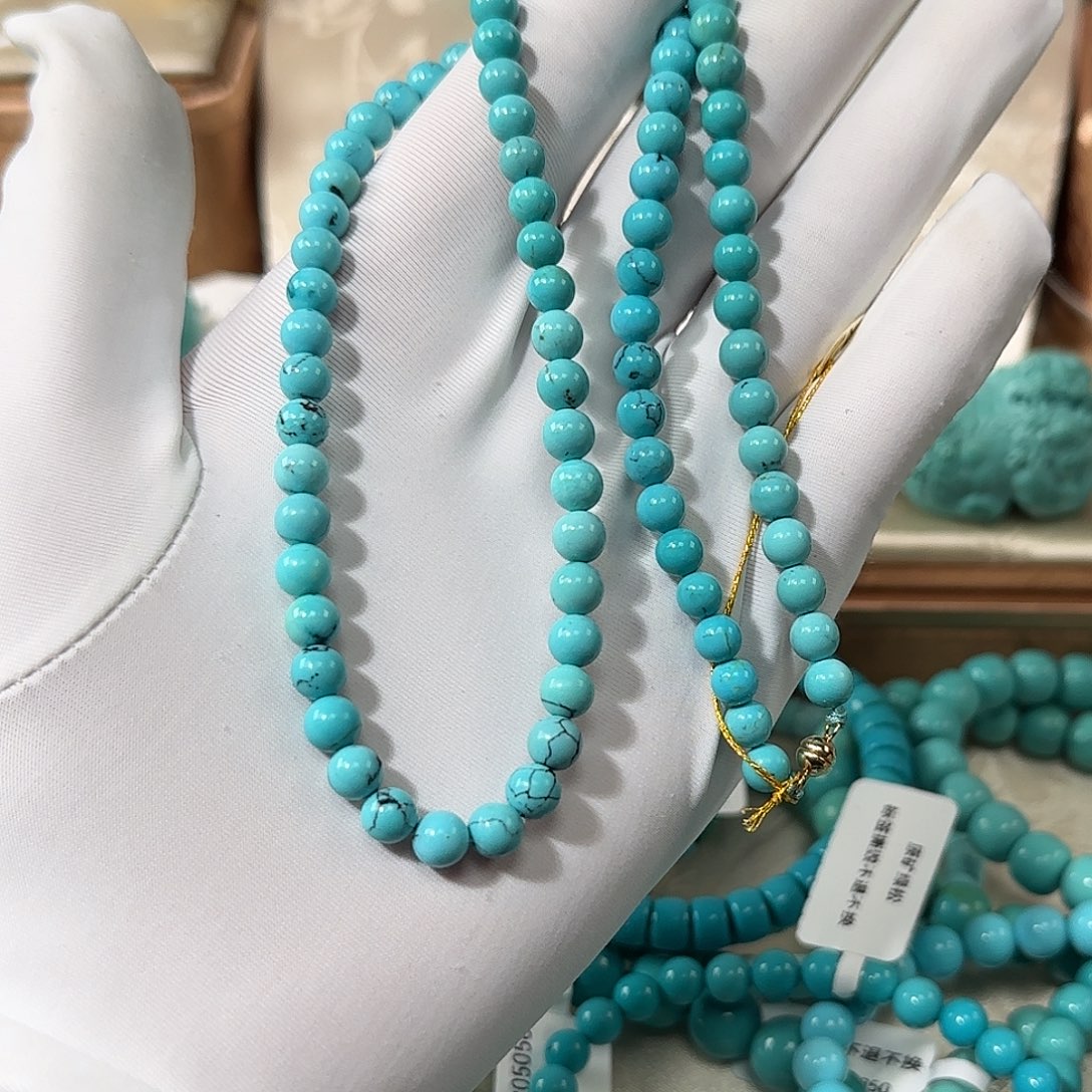 绿松石未镶嵌项链5mm+